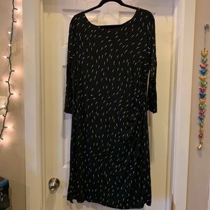 LOFT long sleeve black and white dress NWT XL